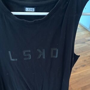 LSKD Black Muscle Tank shirt  dress /Cover-up